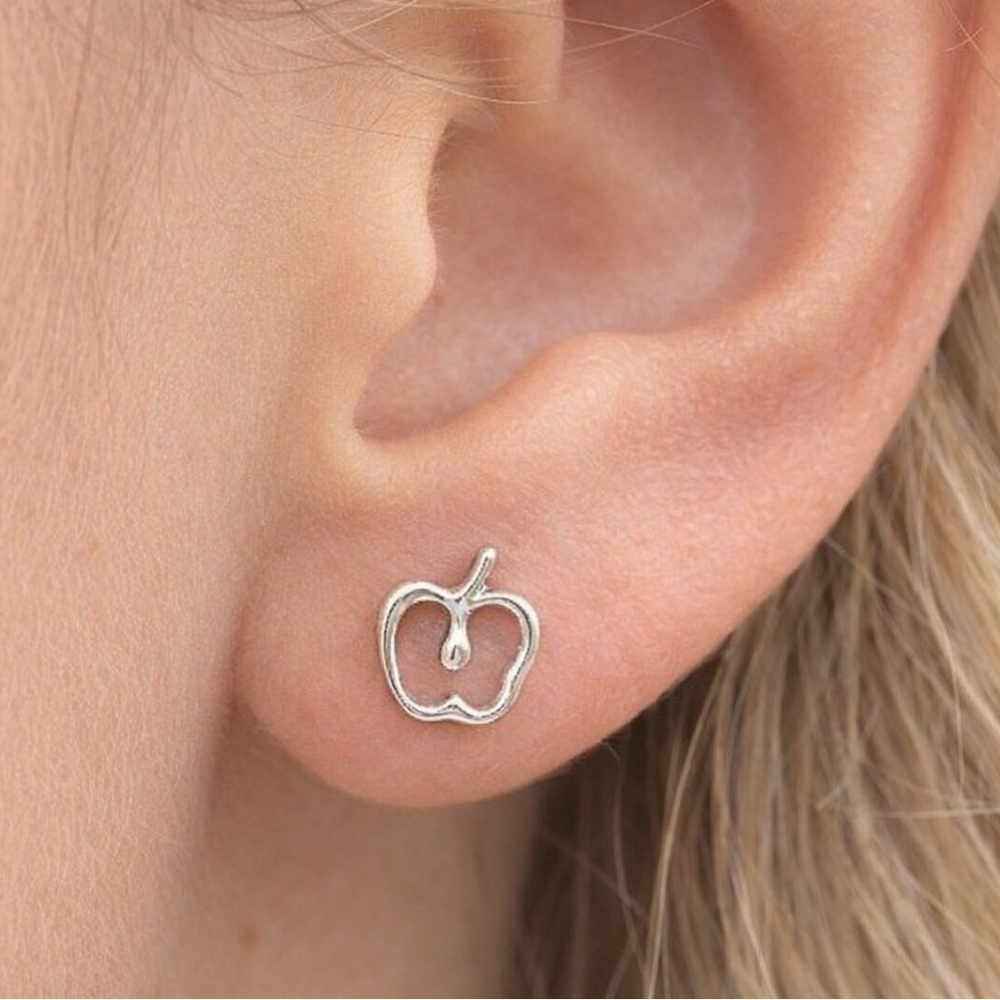 Tiffany & Co. Sterling Silver Apple Studs|Elsa Perriti - Picture 2 of 4